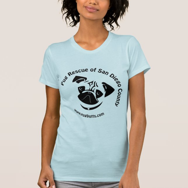 Pug Rescue of San Diego County Logo T-Shirt (Front)