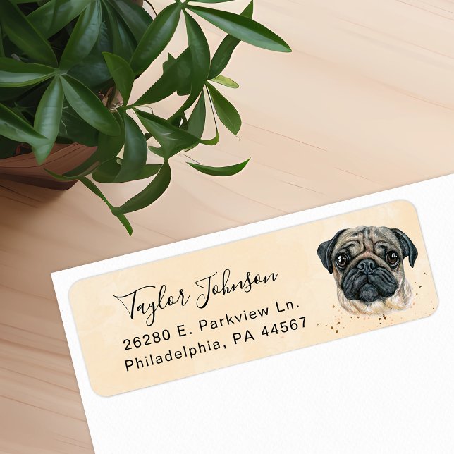 Pug Return Address Label (Creator Uploaded)