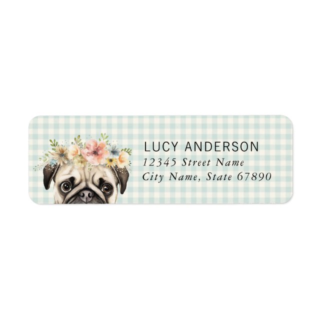 Pug Return Address Labels (Front)