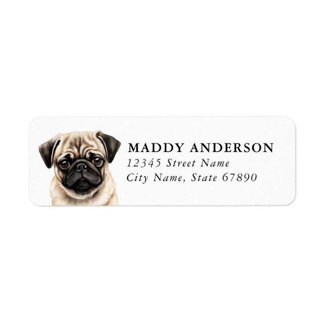 Pug Return Address Labels (Front)