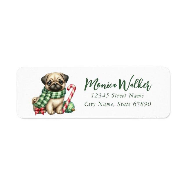 Pug Return Address Labels (Front)