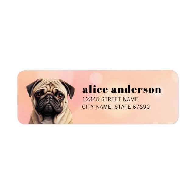Pug Return Address Labels (Front)