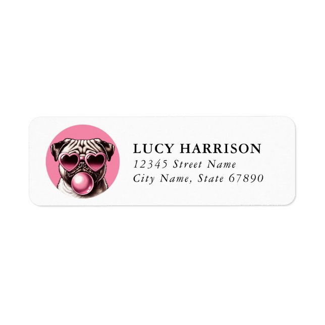 Pug Return Address Labels (Front)