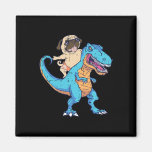 Pug Riding T-rex Surfing Dinosaur Funny Dog Lover  Magnet