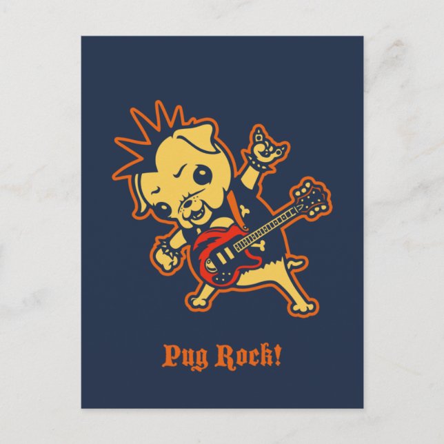 Pug Rock -color Postcard (Front)