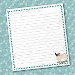 Pug Roses Personalized Lined Notepad at Zazzle