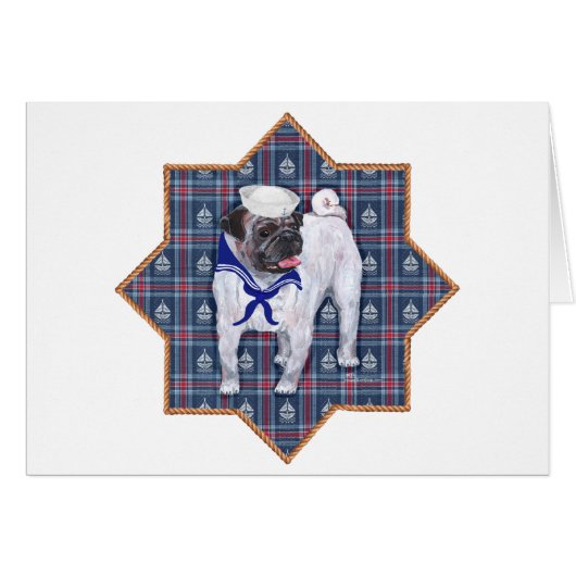 Pug Sailor Cards (Front Horizontal)