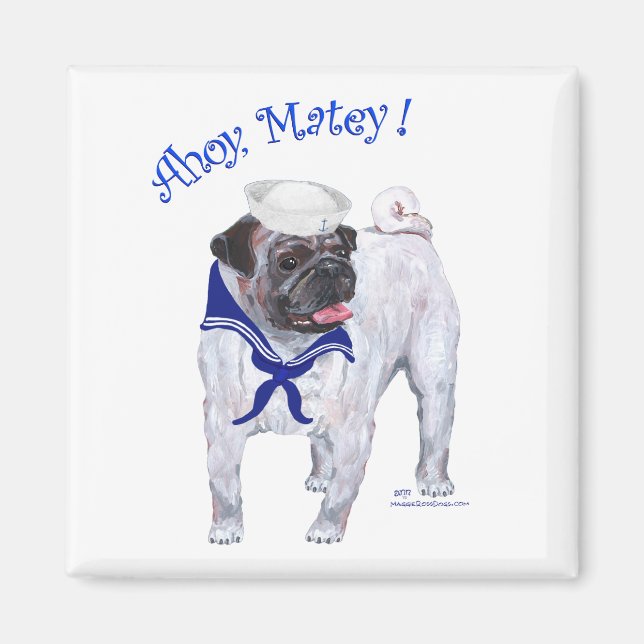 Pug Sailor Magnet (Front)