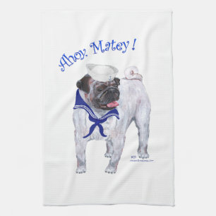 Pug Sailor Towel