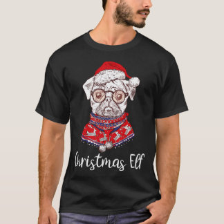 Pug Santa Christmas Elf Cute Xmas 2020 Dog Lovers T-Shirt