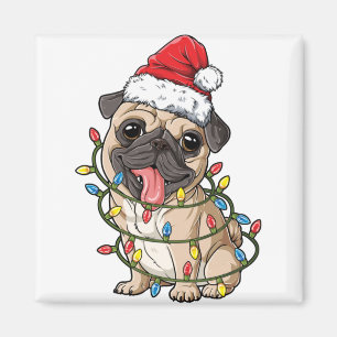 Pug Santa Christmas Tree Lights Xmas Boys Pugmas D Magnet