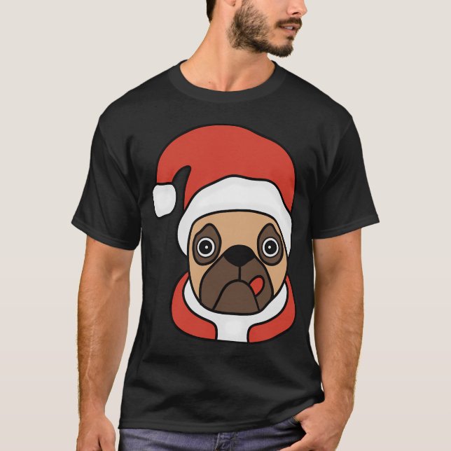 Pug Santa Claus T-Shirt (Front)