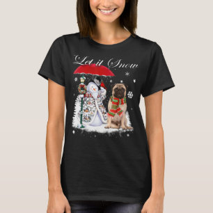 Pug Santa Dog Christmas Snowman Xmas Pajama T-Shirt