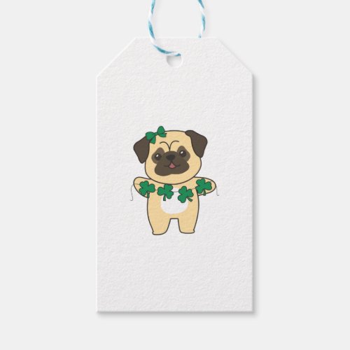 Pug Shamrocks Cute Animals For Happiness Gift Tags