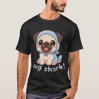Pug Shark - Cute Pug in Shark Costume Kawaii Style T-Shirt