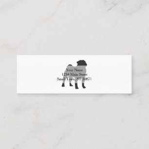 Pug silhouette - Choose background color Mini Business Card