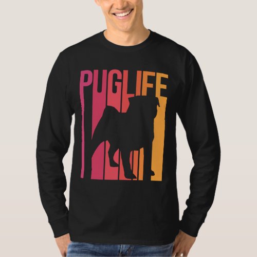 Pug Silhouette Funny Dog Pug Gift Essential T_Shir T_Shirt