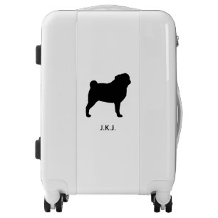 Pug Silhouette Personalized Luggage