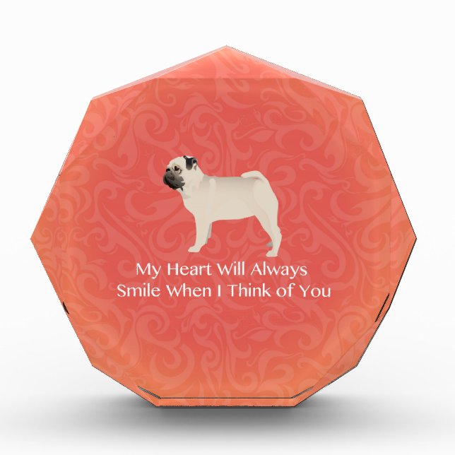 Pug Silhouette Thinking of You Design Award (Front)