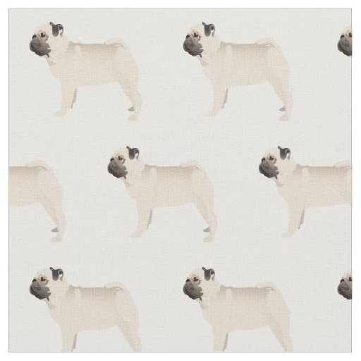 Pug Silhouette Tiled Fabric - Basic