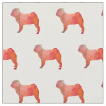 Pug Silhouette Tiled Fabric - Orange