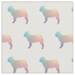 Pug Silhouette Tiled Fabric - Pastel