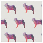 Pug Silhouette Tiled Fabric - Pink