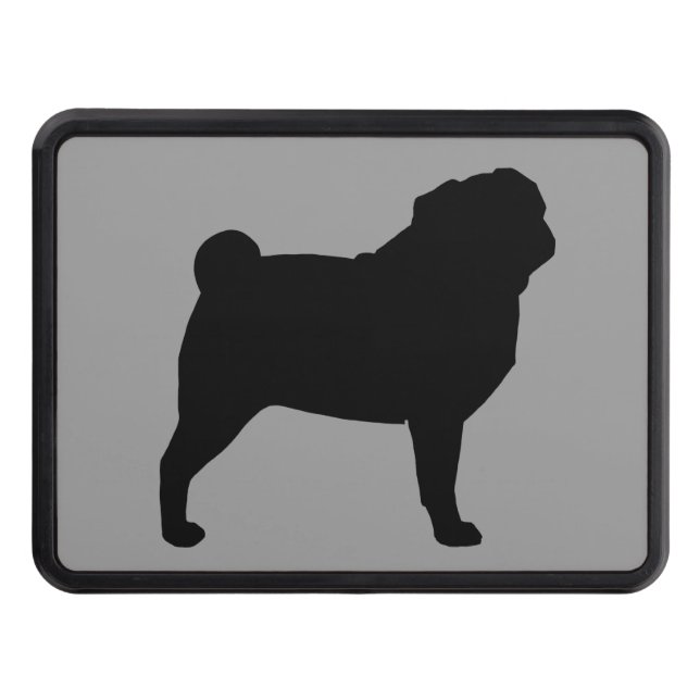 Pug Silhouette Tow Hitch Cover (Front)