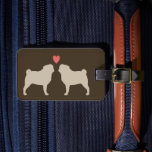 Pug Silhouettes with Heart Personalized Dog Lover Luggage Tag<br><div class="desc">Keep track of your bag with this original Pugs luggage tag. Pug silhouettes with heart and custom text. Easily personalize this sturdy acrylic luggage tag with your name and address. Makes a cute gift for couples and newlyweds.</div>