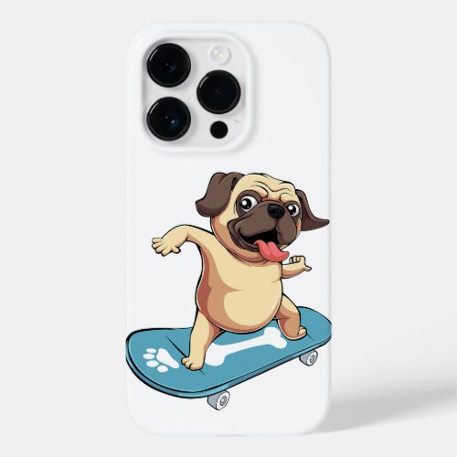 Pug Skateboarding Cute Dog Cool Skater Pet Lover Case_Mate iPhone 14 Pro Case