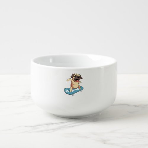Pug Skateboarding Cute Dog Cool Skater Pet Lover Soup Mug