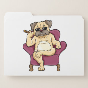 Pug Smoking Cigar Really Cool Pug Dog File Folder