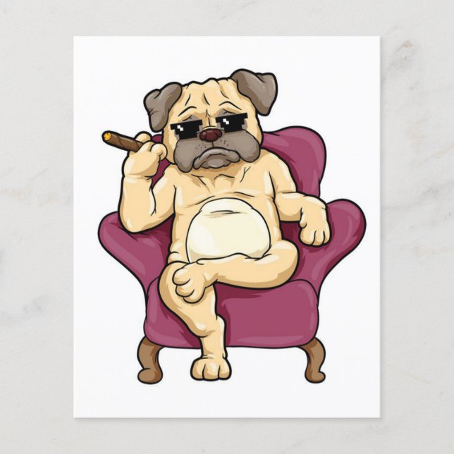 Pug Smoking Cigar | Really Cool Pug Dog Flyer (Front)