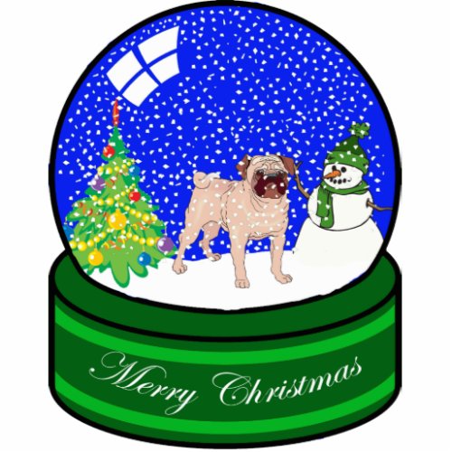 pug snow globe cutout