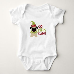 Baby Cute Pug Christmas Onesies Bodysuits Zazzle