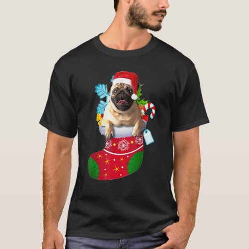 Pug Sock Christmas Decoration Xmas T-Shirt