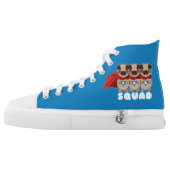 Pug Squad High Top Sneakers Shoes (Left Shoe Outside)