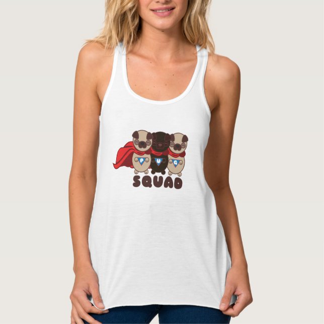 Pug Squad Pugs To The Rescue Woman's Tank Top (Front)