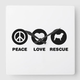 Pug Square Wall Clock