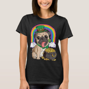 Pug St Patricks Day Boys Kids Men Leprechaun Dog L T-Shirt