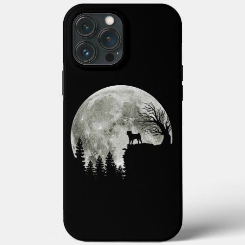 Pug Stand On Mountain Spooky Halloween Moon iPhone 13 Pro Max Case