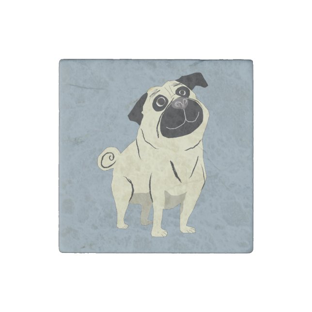 Pug Stone Magnet (Front)