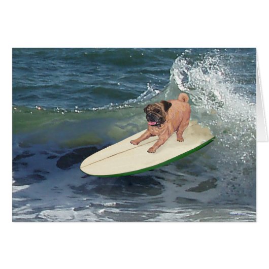 Pug Surfer Dude Cards (Front Horizontal)