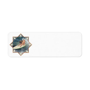 Pug Surfer Dude Label