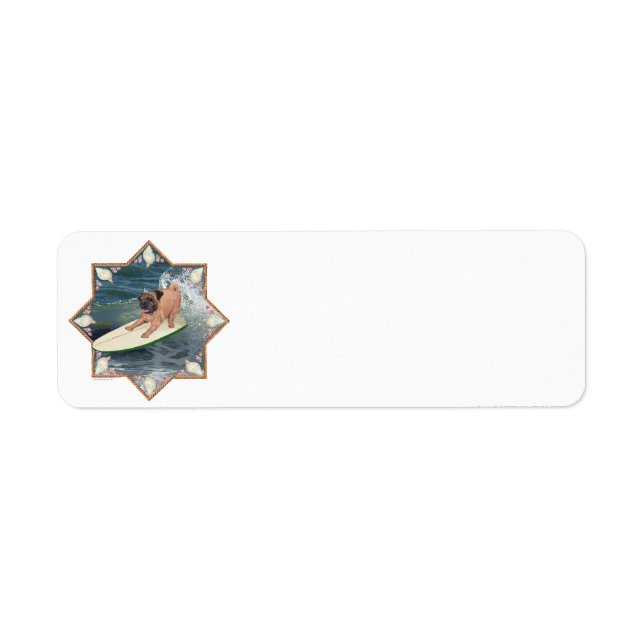 Pug Surfer Dude Label (Front)
