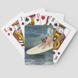 Pug Surfer Dude Poker Cards