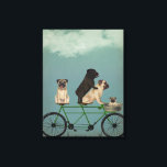 Pug Tandem Canvas Print<br><div class="desc">Pug Tandem by Fabfunky. Features pugs riding a bicycle in a whimsical,  steampunk style. | 192044D</div>
