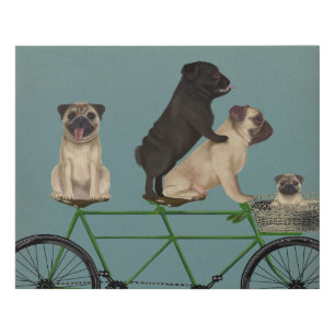 Pug Tandem Faux Canvas Print