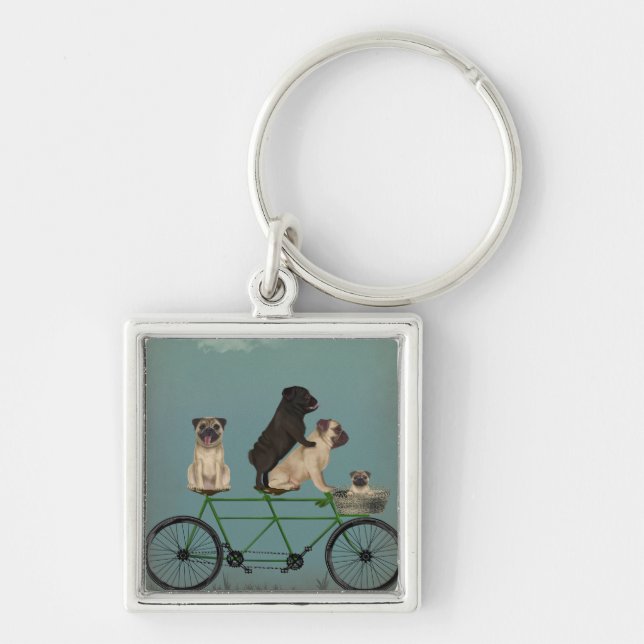 Pug Tandem Keychain (Front)