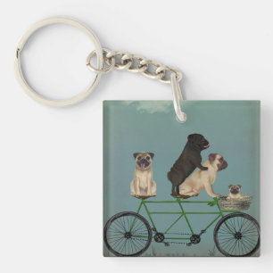 Pug Tandem Keychain